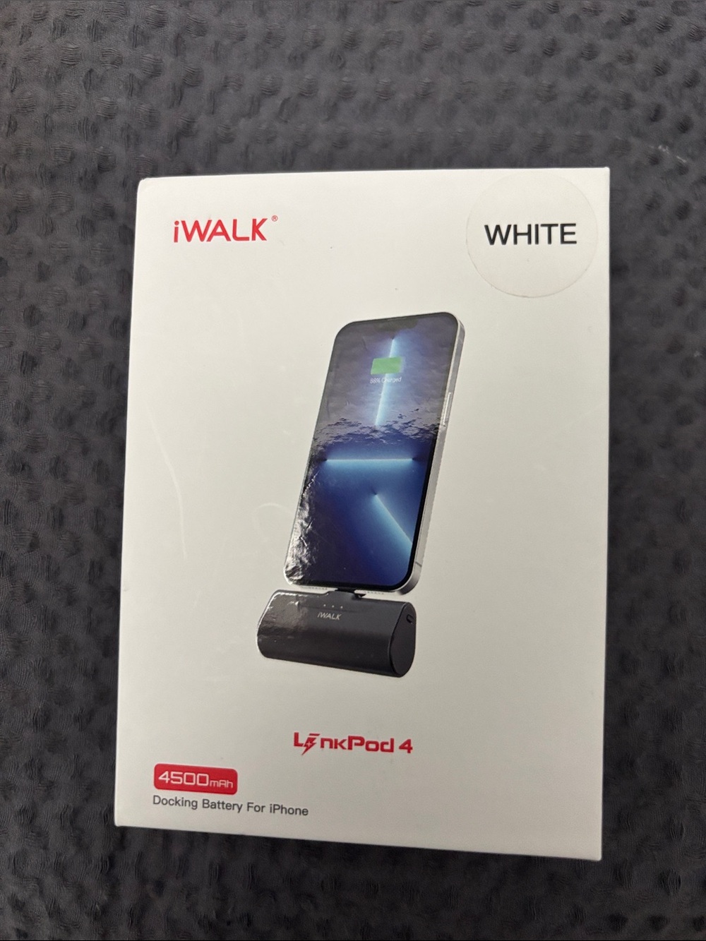 LinkPod 4 White 4500mAh Docking Battery Charger for iPhone
